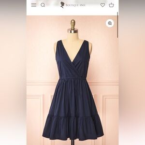 Navy Short A Line Dress